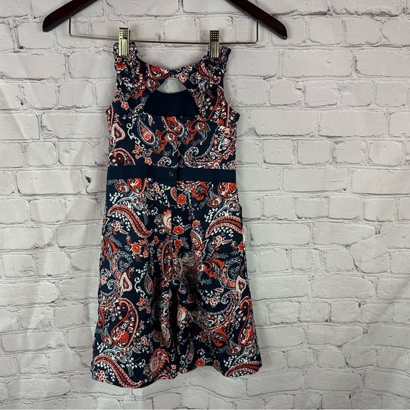 Janie and Jack Floral paisley Navy sleeveless romper sz 18-24M - Picture 4 of 6